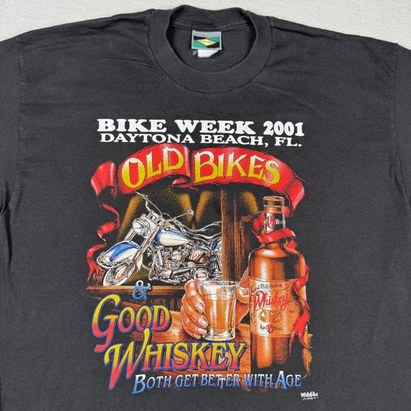 Fun Tees Other - Vintage Bike Week 2001 Daytona Beach FL T-Shirt Black Fun Tees Mens XL Whiskey